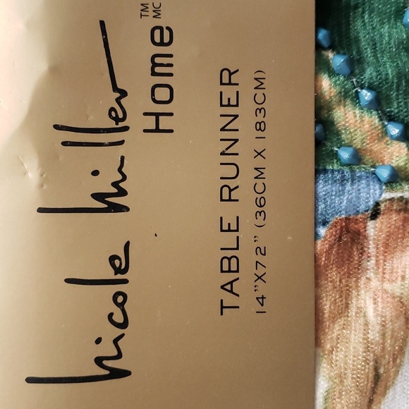 Nicole Miller Home 14 x 72 Multicolor Beaded Pumpkins Table Runner - Picture 2 of 7